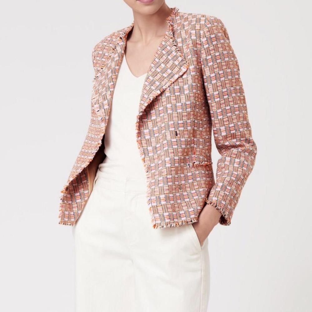 NWOT L. K. Bennett Heather Putty tweed jacket